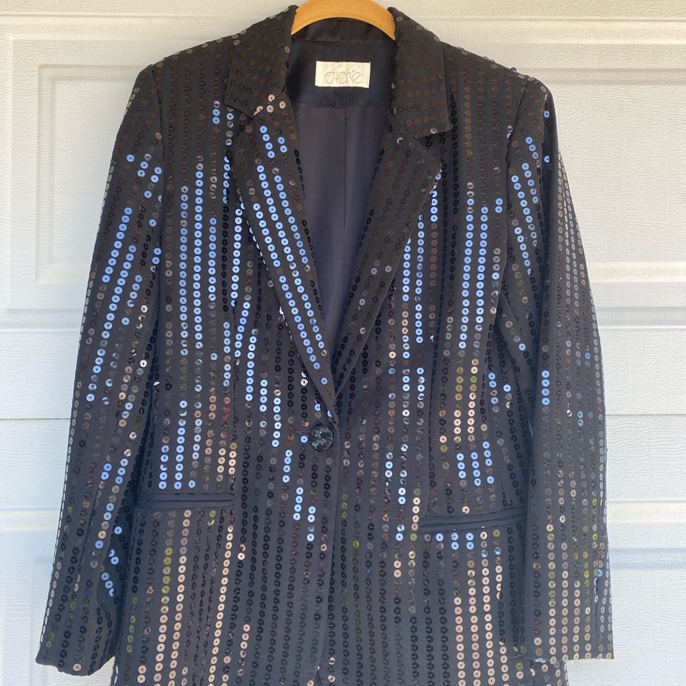 Vintage Sequin Caché Oversized Blazer